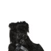 Low Wild Instincts Faux Fur Combat Boots ?C Black