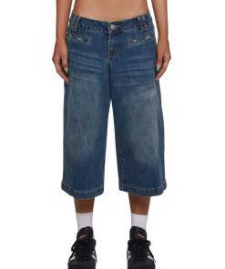 Alternative view of Gaucho Low Rise Capri Jeans