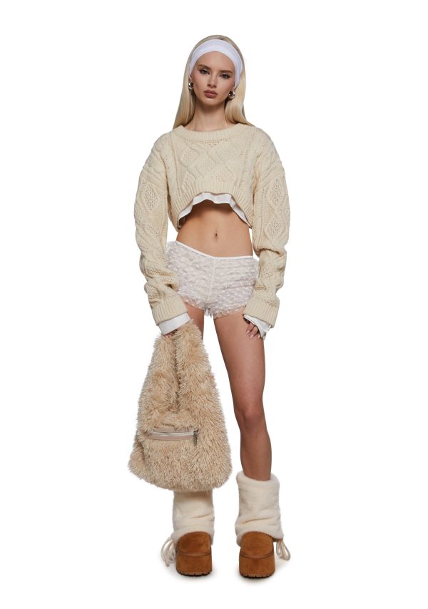 Cutie Heart Faux Fur Shoulder Bag