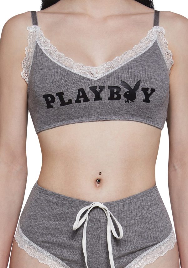 Comfy Bunny 2-Piece Cropped Cami Set -Gray
