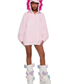 Alternative view of Axolotl Faux Fur Hoodie