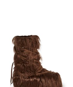 Warp Faux Fur Boots - Brown