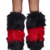 Crimson Chaos Striped Fur Leg Warmers