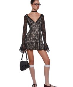 Mary Jane Lace Dress - Black