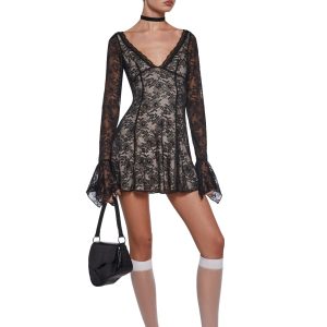 Mary Jane Lace Dress ?C Black