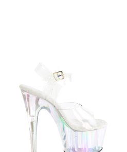 Adore-708HT Platform Ankle Strap Sandals-Holo Tinted