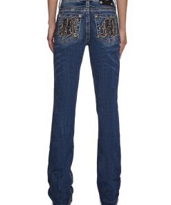 Alternative view of 34" Mid Rise Washed Boot Cut Jeans