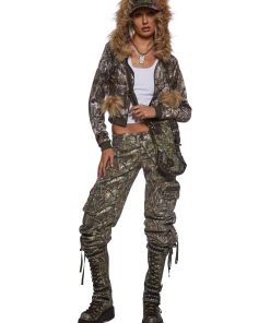 Alternative view of Camo Velour Hoodie With Faux Fur Trim