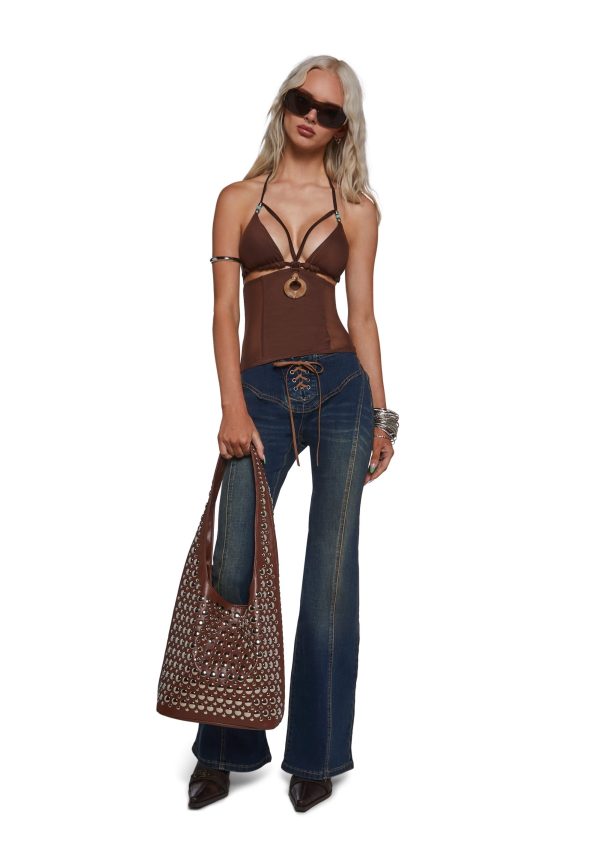 Mirror Images Tote Bag ??Brown