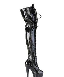 Adore-3020GP Platform Thigh High Boots-Black
