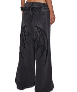 Outro Embroidered Wide Leg Jeans