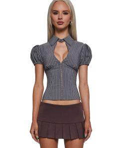 Absolute Trend Poplin Blouse - Gray