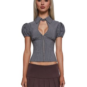 Absolute Trend Poplin Blouse ?C Gray