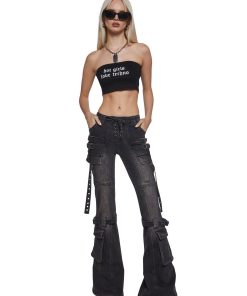 Alternative view of Level Up Cargo Fitted Jeans - Black