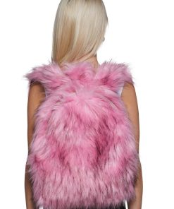 Rosy Roam Faux Fur Backpack - Pink