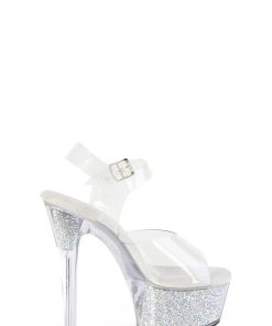 Aspire-608RSI Platform Ankle Strap Sandals-Clear
