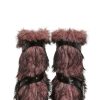 Low Wild Instincts Faux Fur Combat Boots ?C Pink