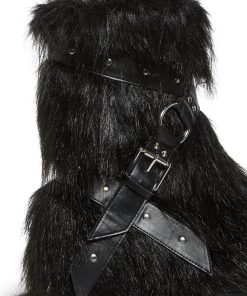 Alternative view of Low Wild Instincts Faux Fur Combat Boots - Black