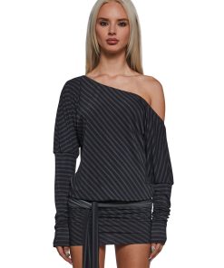 Flirt Hard Off The Shoulder Mini Dress