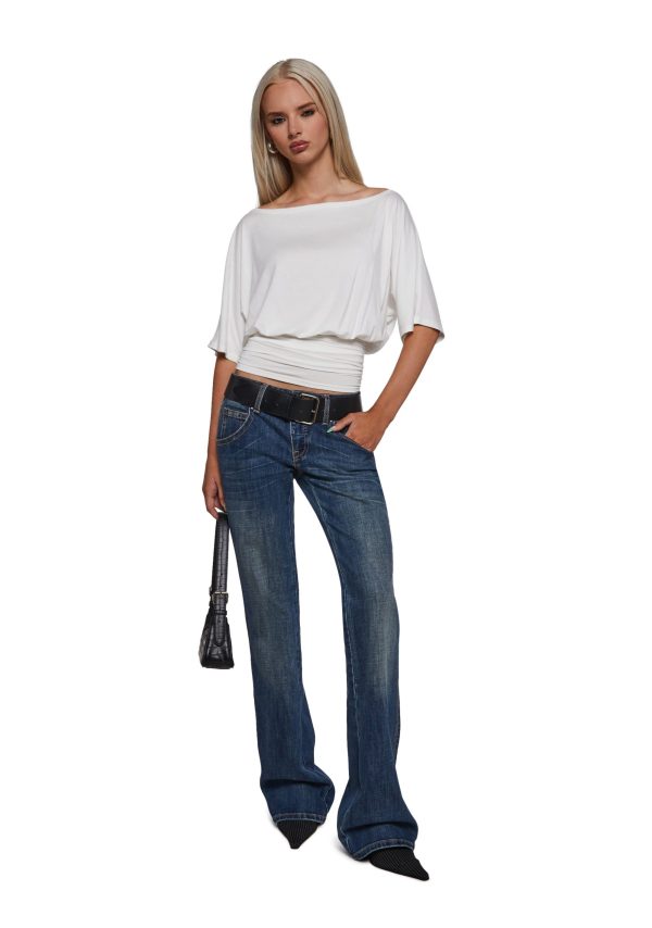 Charm Behavior Wrap Top ?C White
