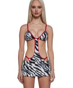 Tammy Bodysuit And Skirt Set - Zebra