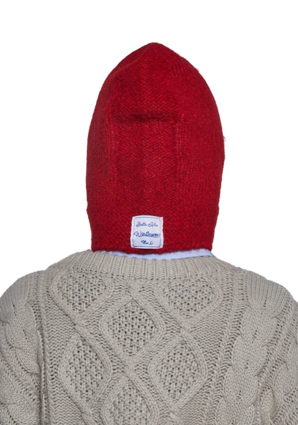 Fall Vibing Knit Hood ?C Red