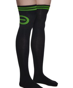Alternative view of Creepy Green Light Thigh High Socks