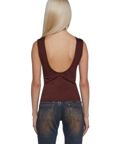 Alternative view of Elegant Turn Short Sleeve Top - Brown