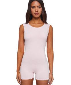 Alternative view of Alternate Realities Backless Romper - Pink