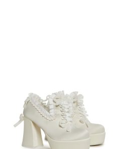 Bisou Baby Platform Heels - White