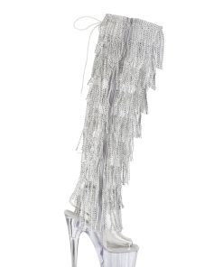 Adore-3019C-RSF Platform Over-The-Knee Boots-Clear