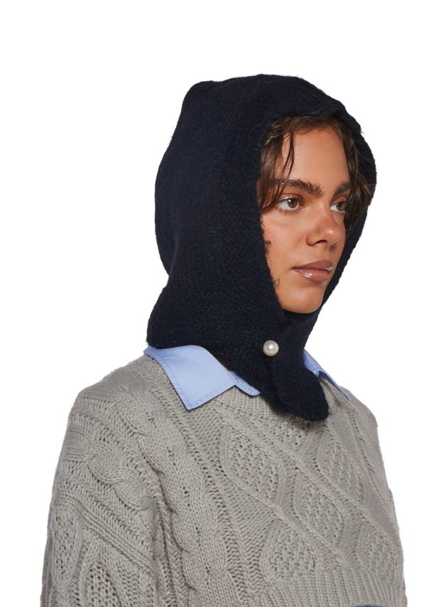 Fall Vibing Knit Hood ?C Black