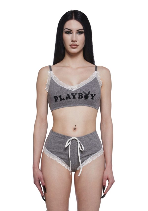 Comfy Bunny 2-Piece Cropped Cami Set -Gray