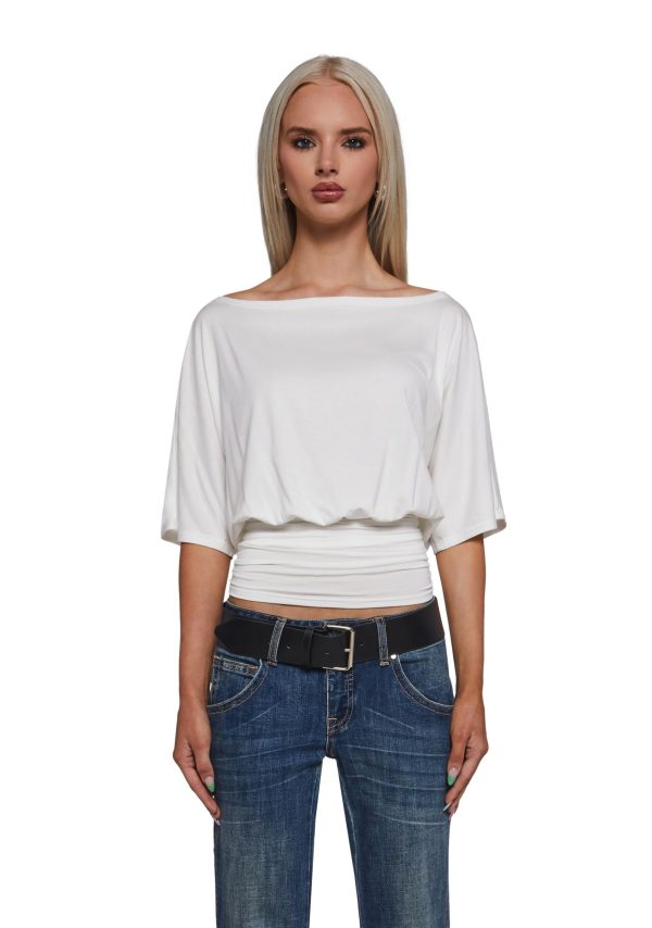 Charm Behavior Wrap Top ?C White