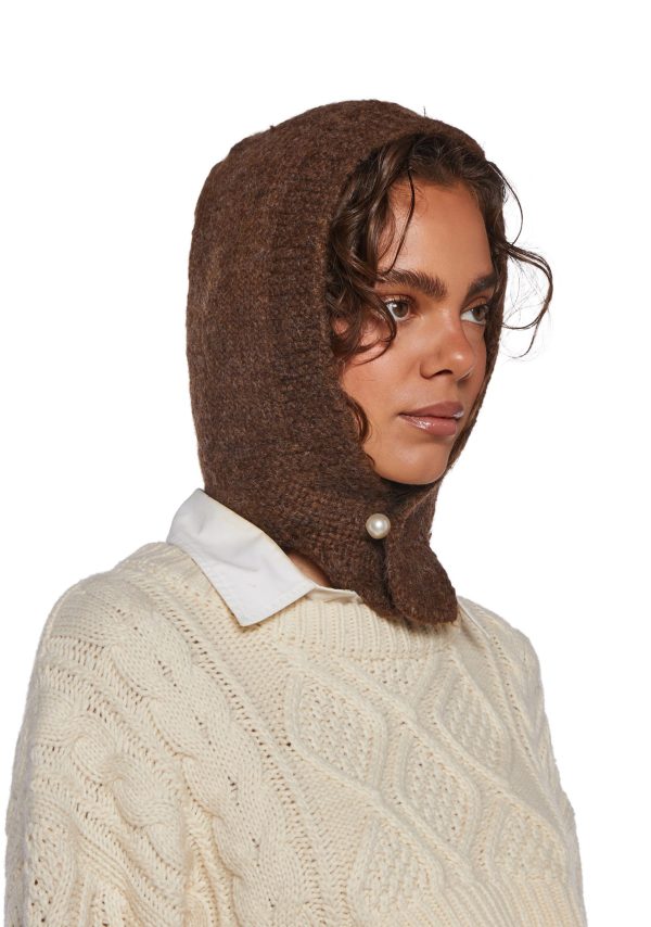 Fall Vibing Knit Hood ?C Brown