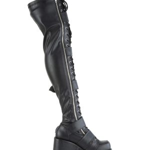Camel-305 Platfform Thigh High Boots