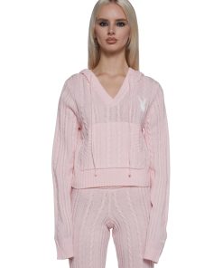 Cable Knit Pullover Hoodie