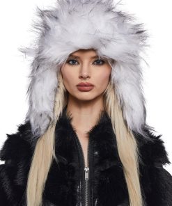 Aura Faux Fur Trapper Hat -White