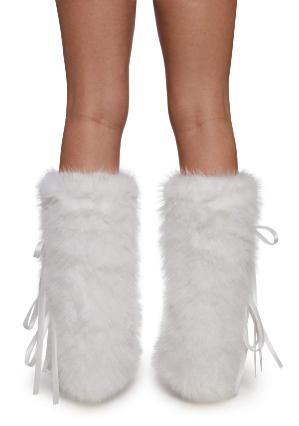 Frost Flirt Bow-Tied Faux Fur Warmers