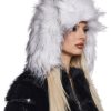 Aura Faux Fur Trapper Hat -White