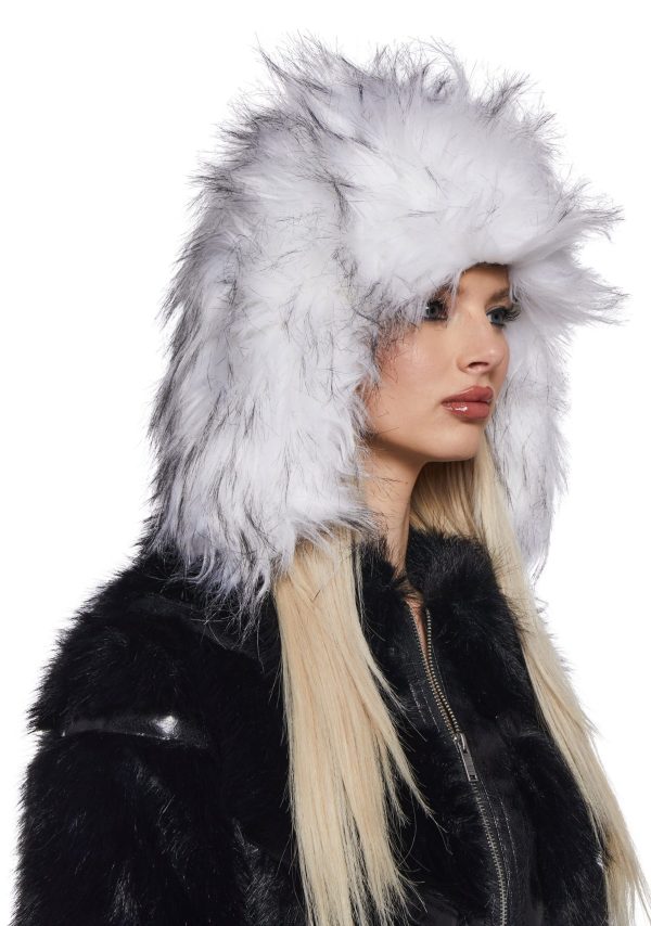 Aura Faux Fur Trapper Hat -White