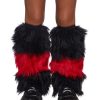 Crimson Chaos Striped Fur Leg Warmers