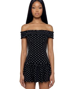 Audrey Polka Dot Dress - Black