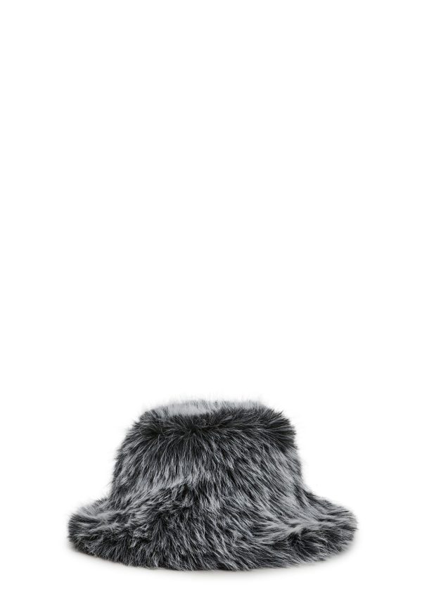 Arctic Noir Faux Fur Bag And Hat Set