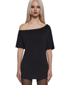 Flirting Over Oversized Tee - Black