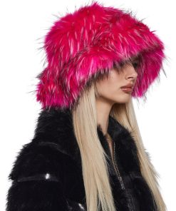Alternative view of Flirty Fuzzy Bucket Hat - Pink