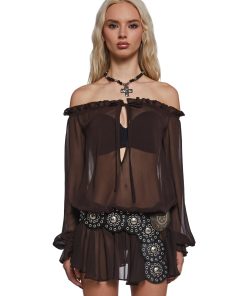 Billowing Winds Boho Dress - Brown