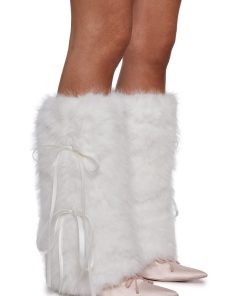 Frost Flirt Bow-Tied Faux Fur Warmers