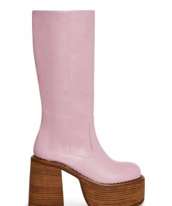 Vintage Soul Knee High Boots - Pink