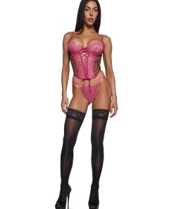 Alternative view of Animal Instincts Sheer Mesh Bustier Lingerie Set